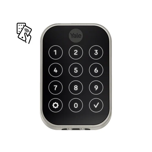 Yale Assure Lock 2 Plus YRD450-N key-free touchscreen in satin nickel.